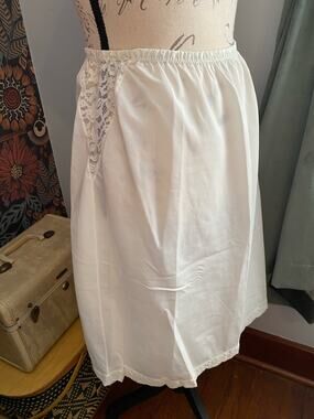 Vintage Half Slip Skirt White Lace
